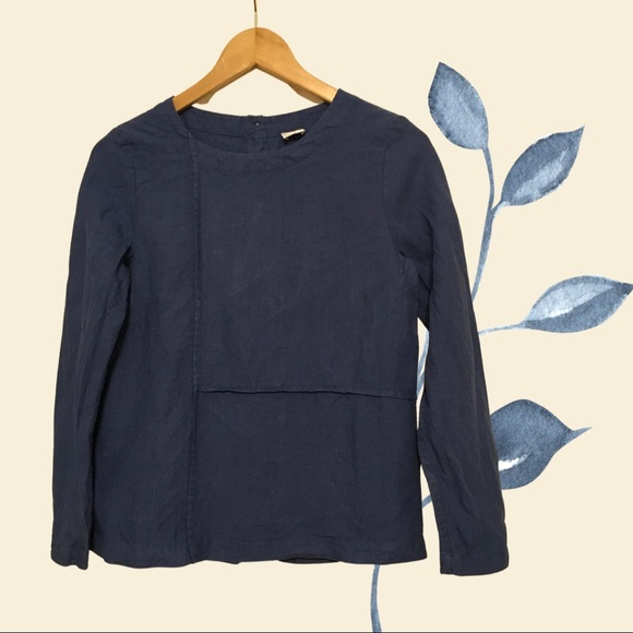 Poetry Tops - Indigo Linen Top